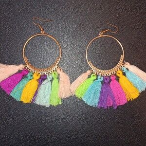Rainbow Tassle Earrings